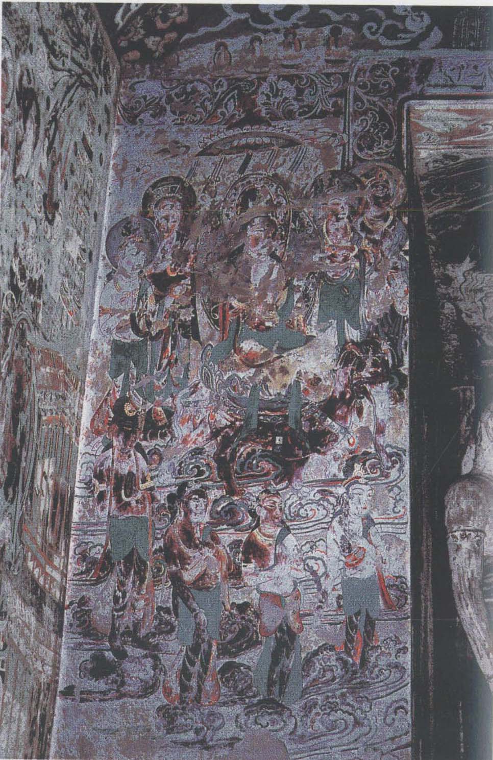 图22 莫高窟第220窟佛龛南侧骑象普贤菩萨图贞观十六年(642)